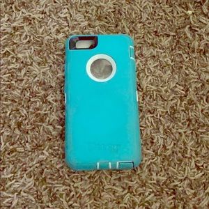 Teal life proof iPhone 6 Otter box case